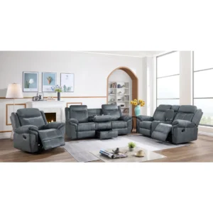 Alexander-3Pcs Grey Reclining Sofa Set