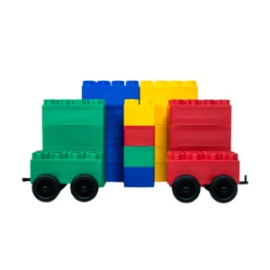 BiggoBlocks Jumbo Blocks with Wheels, 24 PC with 2 Wheels, for Kids Ages 4-8